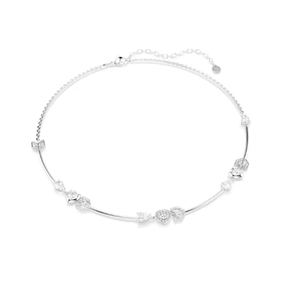 New shoe style inlaid mixed crystal interlocking rose gold pearl romantic heart-shaped necklace