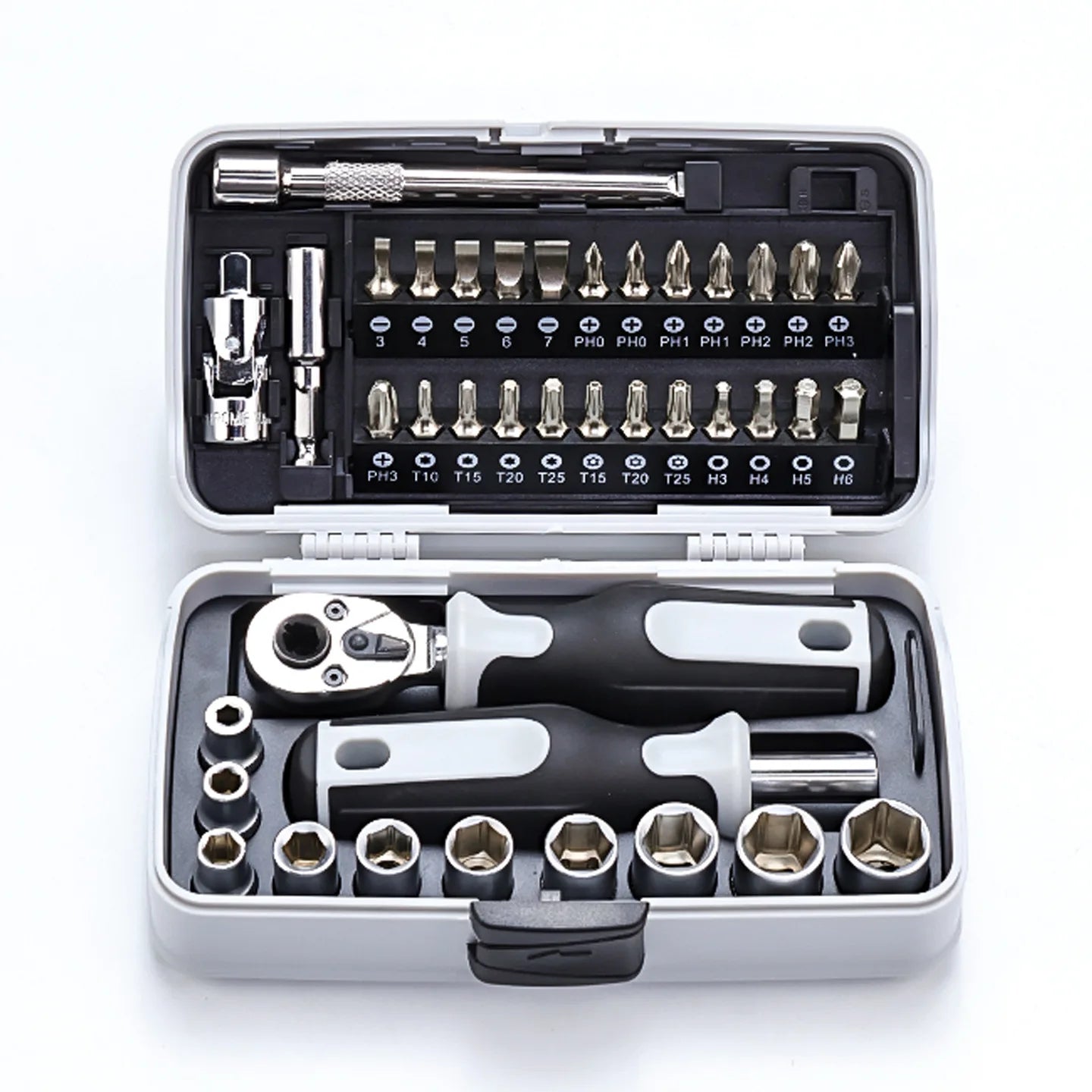 Socket Ratchet Wrench Set,Ratcheting Screwdriver Set,Ratchet Socket Bit Set CR-V Steel Multi-Function Repair Kit for Maintenance