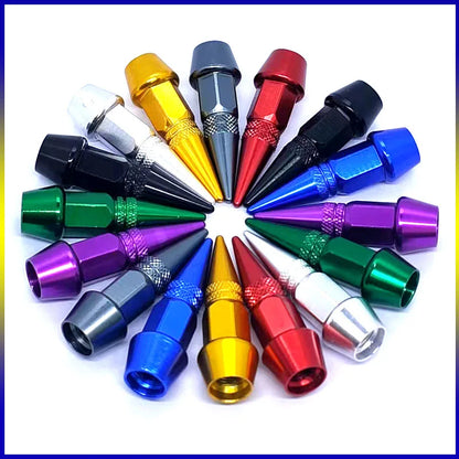 4pcs 45mm 60mm Universal Car Tire Valve Stem Cap Wheel Rim Stem Spike Shaped Dust-proof Air Metal Cap Cover for Motorcycle