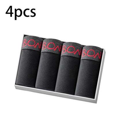 4pcs Men's Cotton Underwear Wear-Resistant High-Quality Pure Cotton Comfortable Design Daily Travel Wear Inner Pants