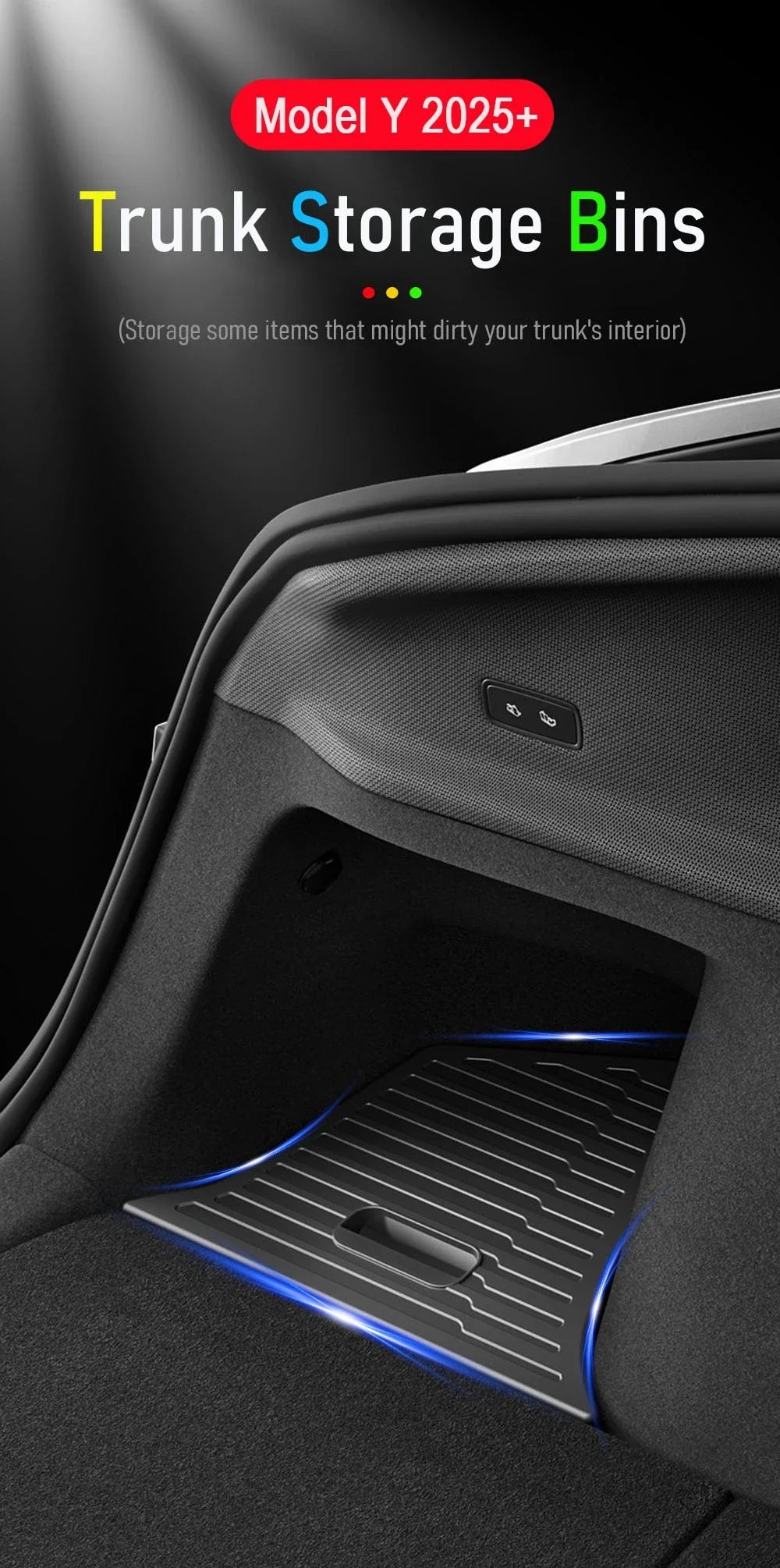 For Tesla Model Y Juniper 2025 2026 Car Trunk Side Storage Box Cover plate organizer Car trunk side storage box refit Accessorys