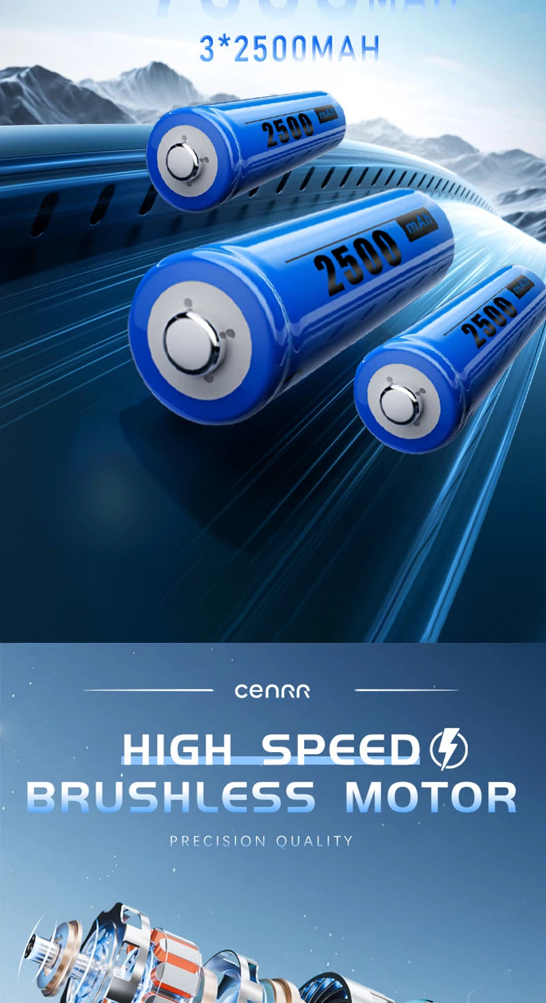 CENRR New Car Vacuum Cleaner Wireless Mini Powerful Portable HandHeld Car Cleaner LED Power Display Gift Lamp Air Gun  7500mAh