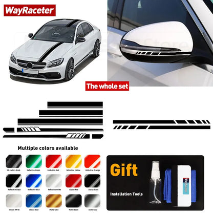 Edition 1 Stripe Sticker Door Side Hood Bonnet Roof Tail Vinyl Decal For Mercedes Benz W205 C63 AMG C Class C205 Coupe A205 S205