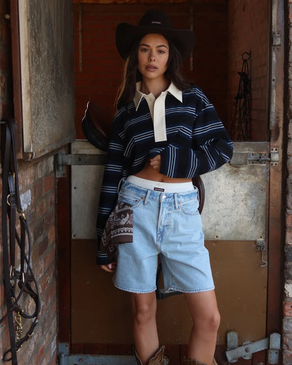 Casual Striped  Shirt Women's Loose Long Sleeve Classic Style American Leisure T-Shirt for Autumn New Arrival