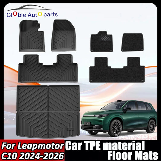 Car Floor Mats For Leapmotor C10 2024 2025 2026 Car Floor Mats & Cargo Liner TPE 3D Foot Mat Waterproof Trunk Mat Protective Pad