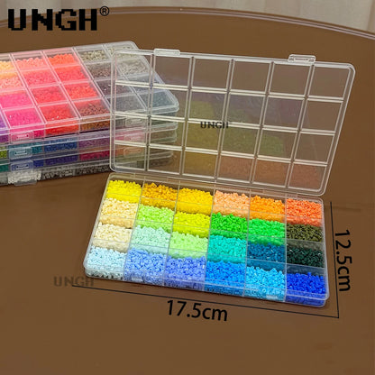 UNGH 40000pcs 2.6mm Perler Mard Bean Box with 4pcs baseplate Fusion Bean Handmade DIY Jewelry Bracelet Earrings Accessories