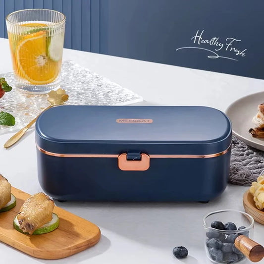 220V Electric Lunch Box 900ml Portable Rice Cooker Water Free Heating Bento Box  Thermostatic Heating Food Warmer For Office