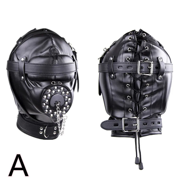 Head Mask BDSM Hood Restraint Strap Erotic Sex Toys For Woman Couples Bondage Set Mouth Gag Ball Slave Adult Game Sex Products