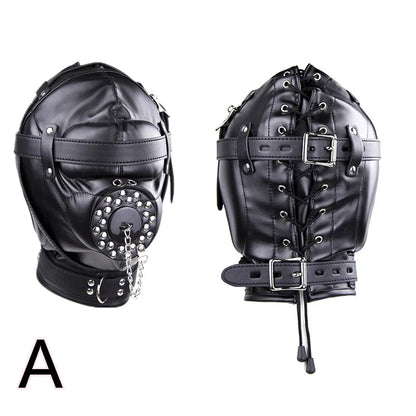 Head Mask BDSM Hood Restraint Strap Erotic Sex Toys For Woman Couples Bondage Set Mouth Gag Ball Slave Adult Game Sex Products