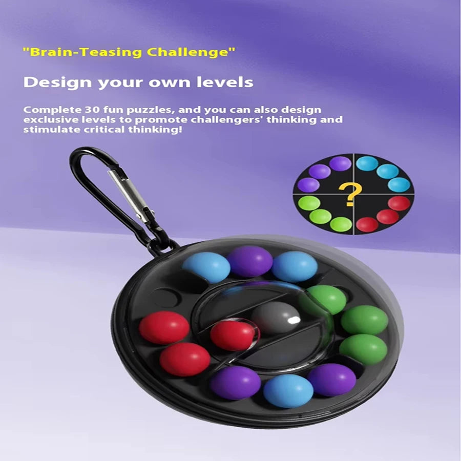 1pcs 3D Rotating Puzzle Ball Brain Teaser Toy with Hanging Hook - Interactive Learning Game, Spatial Awareness, Logical Thinking