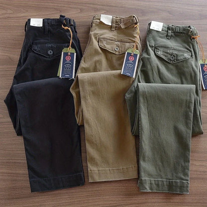 Men's Retro American Casual Pants Straight Leg Workwear Trousers Wear Resistant Outdoor Dirt Resistant Autumn Winter Heavy Duty