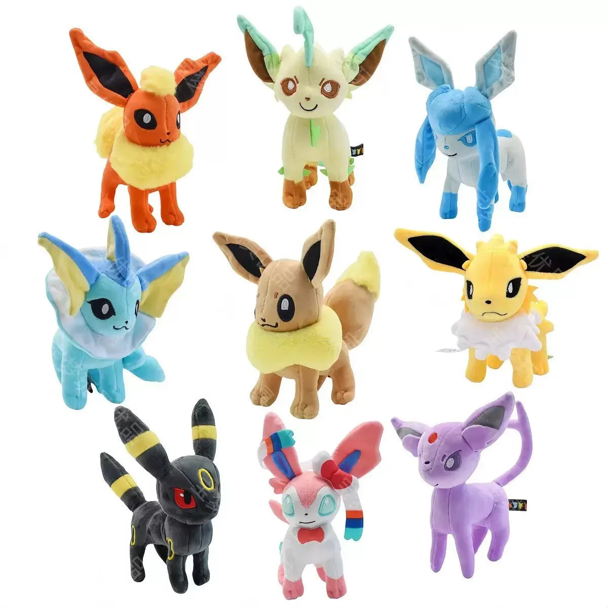 Whole set for sale Flareon Vaporeon Stuffed Doll Pokemon Umbreon Glaceon Leafeon Sylveon Scorbunny Ponyta Eevee Collection Plush