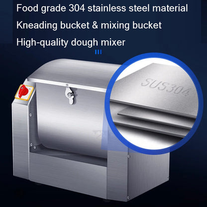 Commercial electric Dough Kneading Machine Dough Stirring stainless steel Bread mixer Pasta Make noodles 8KG flour Mixers 1500W