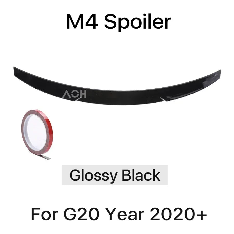 Carbon Fiber Rear Bumper Spoiler Lip For BMW 3 Series G20 2020-2023 MP M3 M4 PSM Style Slim Trunk Wing Kit Refting Gloss Black