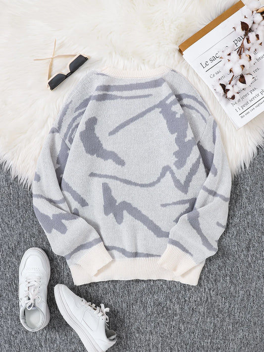 Unisex Sweaters, Casual and Comfortable with Dropped Shoulders, Autumn and Winter Knitwear, Soft Regular-Fit Long-Sleeved Crew Neck Pullovers, Suitable for Everyday Wear, Unisex Tops for Going Out, Men's Knit Pullovers