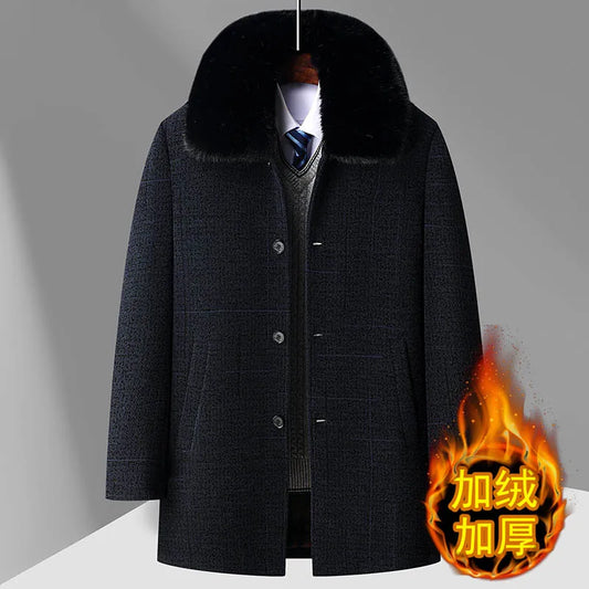 2024 new arrival winter coat fashion wool coats thicken trench coat men,mens high quality woolen jackets ,size M-4XL