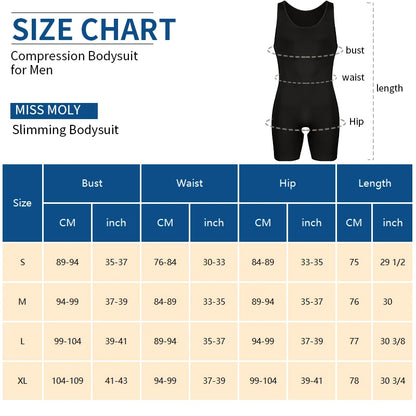 Mens Sleeveless Full Body Shaper Underwear Slimming Compression Seam-free Bodysuit Shapewear Tummy Control Fajas Para Hombres