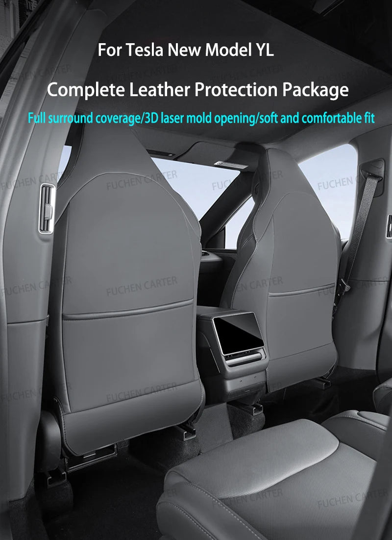 For Tesla NEW ModelYL2026 Leather Front Rear Door Sill Protector Threshold Strip Anti-kick Guard Panel Waterproof Pad Accessorie