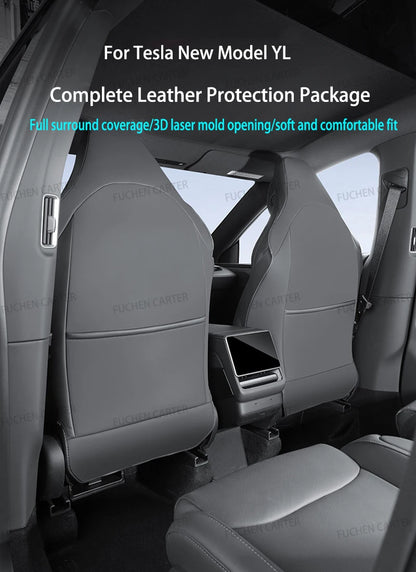For Tesla NEW ModelYL2026 Leather Front Rear Door Sill Protector Threshold Strip Anti-kick Guard Panel Waterproof Pad Accessorie