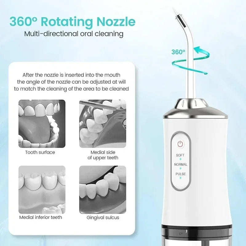 Powerful Battery Portable Electric Pick Ipx7 3 Modes Waterproof Toothbrush Combo Braces Kids Oral Irrigator Water Dental Flosser