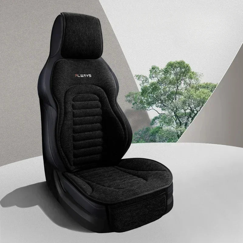 Universal Linen Car Seat Cover Four Season Auto Flax Comfortable Breathable Anti-Slip Covers Cushion SUV Car Seat Protection