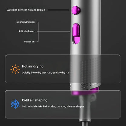New Foldable Hair Dryer 2400w High-Power Silent Hair Dryer With Cold And Hot Air Distribution And Multi Nozzle Blower