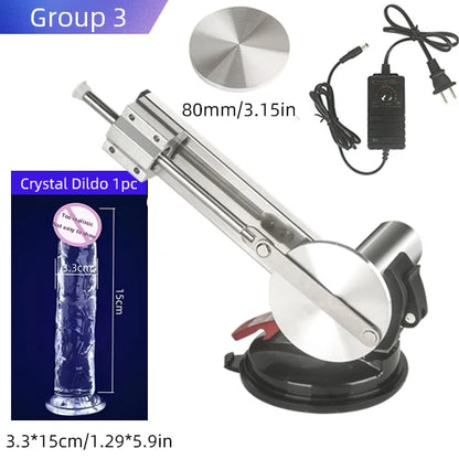 Reciprocating Sex Machine Dildo Stroke 65mm Mini Telescopic Sex Machine with Dildo Masturbation Sexual Kits with 80mm Plate