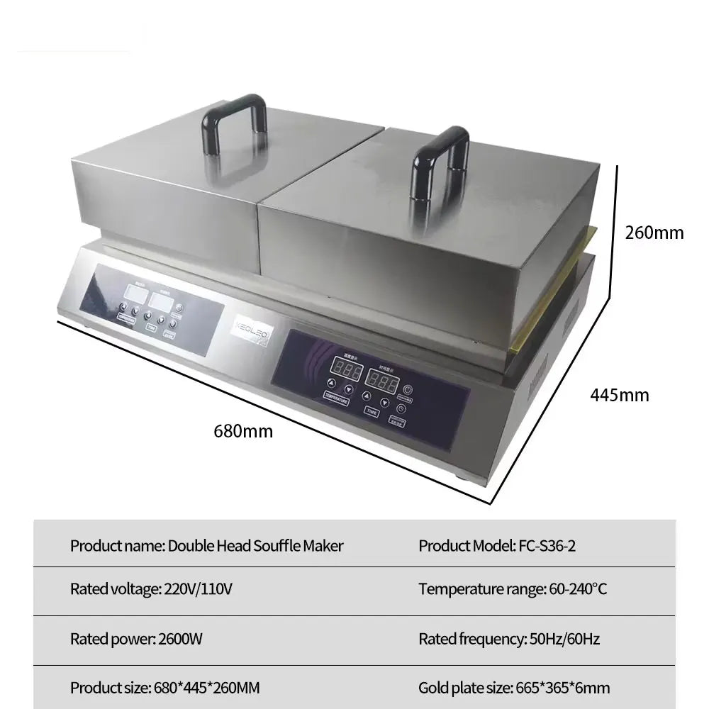 HomeWise Souffle Maker Souffle Machine 2600W Double Plates Fluffy Japanese Souffle Pancakes Maker Fluffy Pancake Schwa Machine