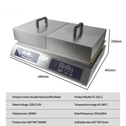 HomeWise Souffle Maker Souffle Machine 2600W Double Plates Fluffy Japanese Souffle Pancakes Maker Fluffy Pancake Schwa Machine