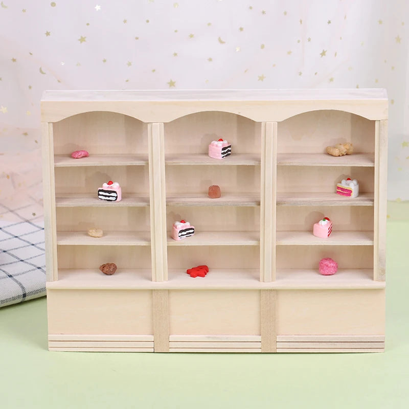 1:12 Dollhouse Miniature Bookcase Showcase Storage Cabinet Locker Display Cabinet Home Furniture Model Toy DollHouse Accessory