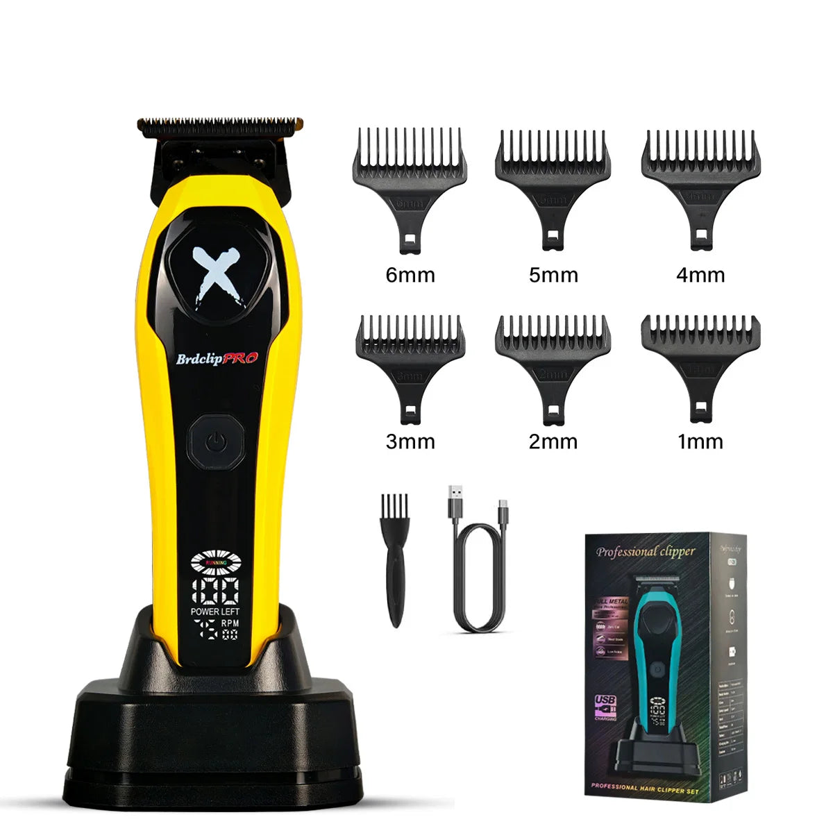 BRDCLIP Hair Clippers Rechargeable Clippers Barber Adjustable Hair Cut Machine Cordless LED Display Clippers Set BRD-619 BRD-339