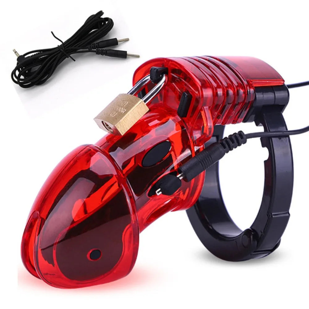Electric Shock Bdsm Cock Sheath Ball Stretcher Host Cable E-stim Penis Ring Electro Sex Toy for Men Glans Testicle Loops Massage