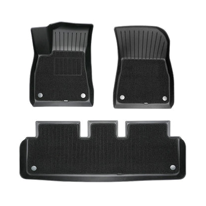 6PCS Floor Mats for Tesla Model Y highlad3 Double Layer 3D TPE Menis Carpet Velvet Waterproof Washable Two Layers Car Floor Pads