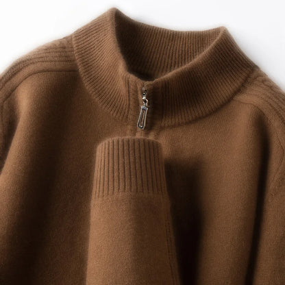 100% Virgin Wool Sweater Men's, 410g High-Neck Knit, Old Money Style, 4 Sizes Available High Quality Warmth