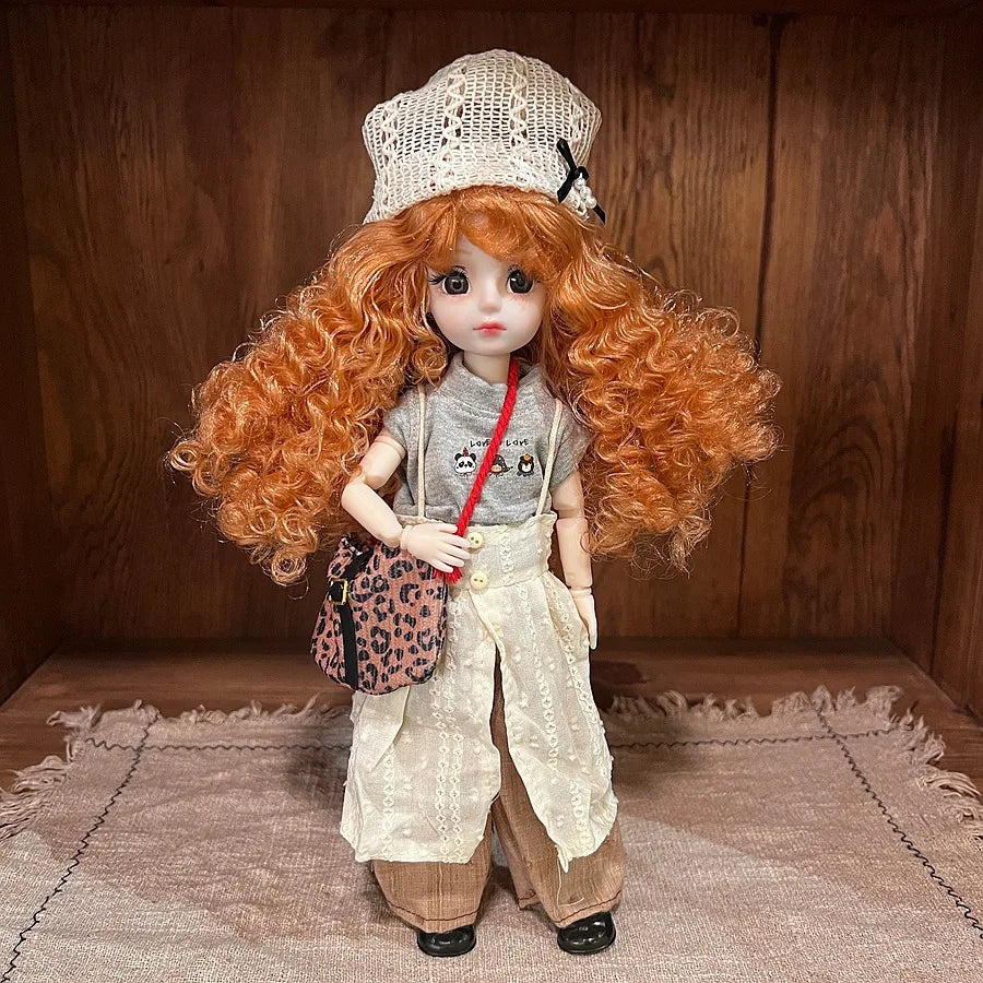 30cm 1/6 Fashion Girls Dress Up Doll Movable 20 Joints Cute Sweet Face Festival Gift with Clothes Shoes BJD Princess Doll Toy