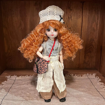 30cm 1/6 Fashion Girls Dress Up Doll Movable 20 Joints Cute Sweet Face Festival Gift with Clothes Shoes BJD Princess Doll Toy