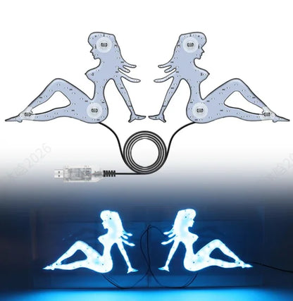 USB RGB Dynamic Big Devil Eyes Light for Cars Trucks, LED Window Screen Animation Sign Flexible Display Panel