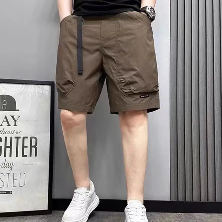 2026 Summer Men White Cargo Shorts Loose Japanese Casual Sports Shorts Daily Outdoor Street Style Short Pants for Men Asian Size