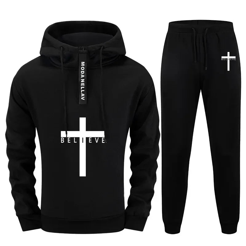 Comfort Jogging Men's Tracksuit Hot Sale Autumn Winter Casual Hooded Outdoor Daily Sports Single Piece Sweatshirt And Sweatpants