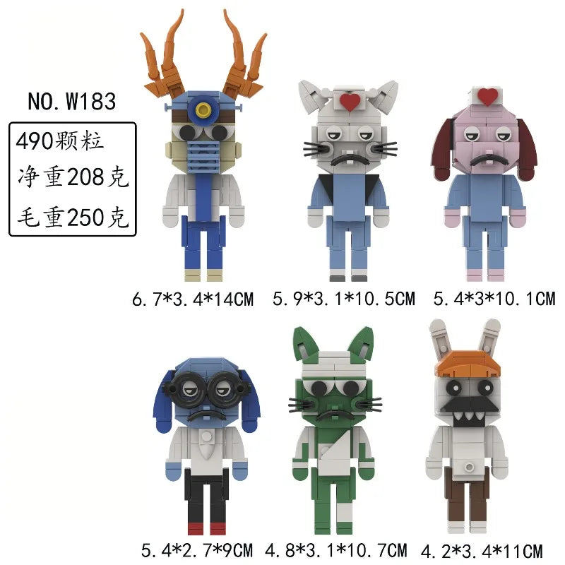 New Animal Hospital Building Blocks Cute 4/8pcs Horror Game Mini Dog Cat Nurse Assemble Figures For Fans Gifts