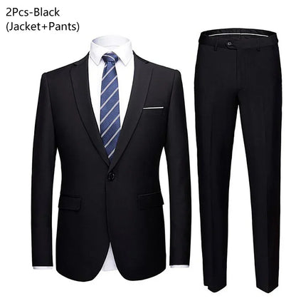 Suit Men Elegant For Wedding 3 Pieces 2 Set Jackets Vest Pants Blazers Groom's Formal Full Business Coats 2025 Costume