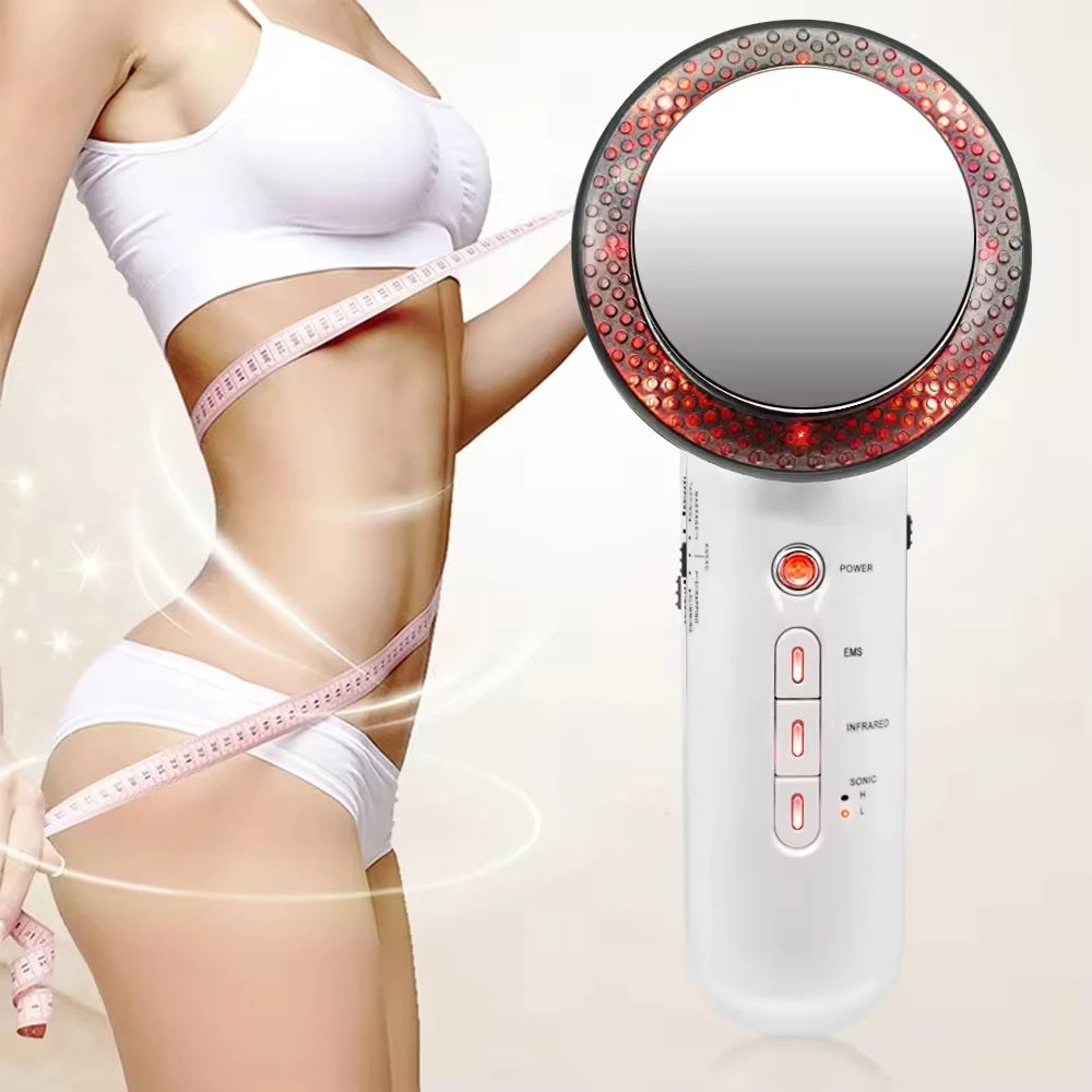 Home Use Ultrasonic Cavitation Body Slimming Massager EMS Infrared Galvanic Machine Fat Reduction Skin Firming Care Tool