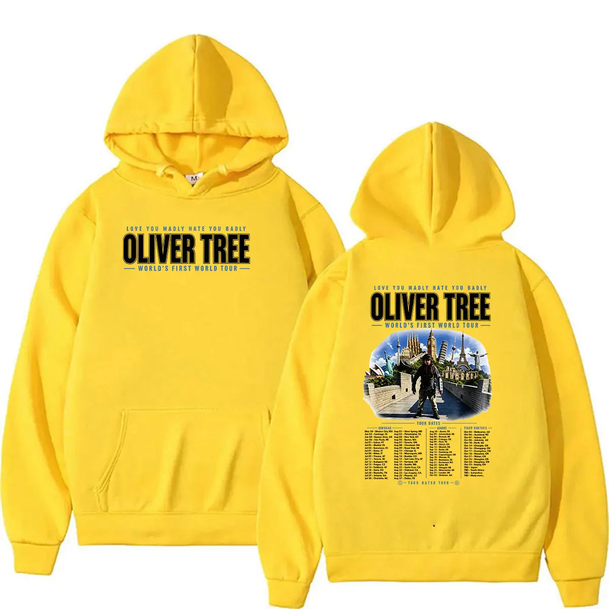 Oliver Tree Love You Madly Hate You Badly World’s First World Tour 2026 Hoodie Men's Long Sleeve Fashion Oversized Sweatshirt