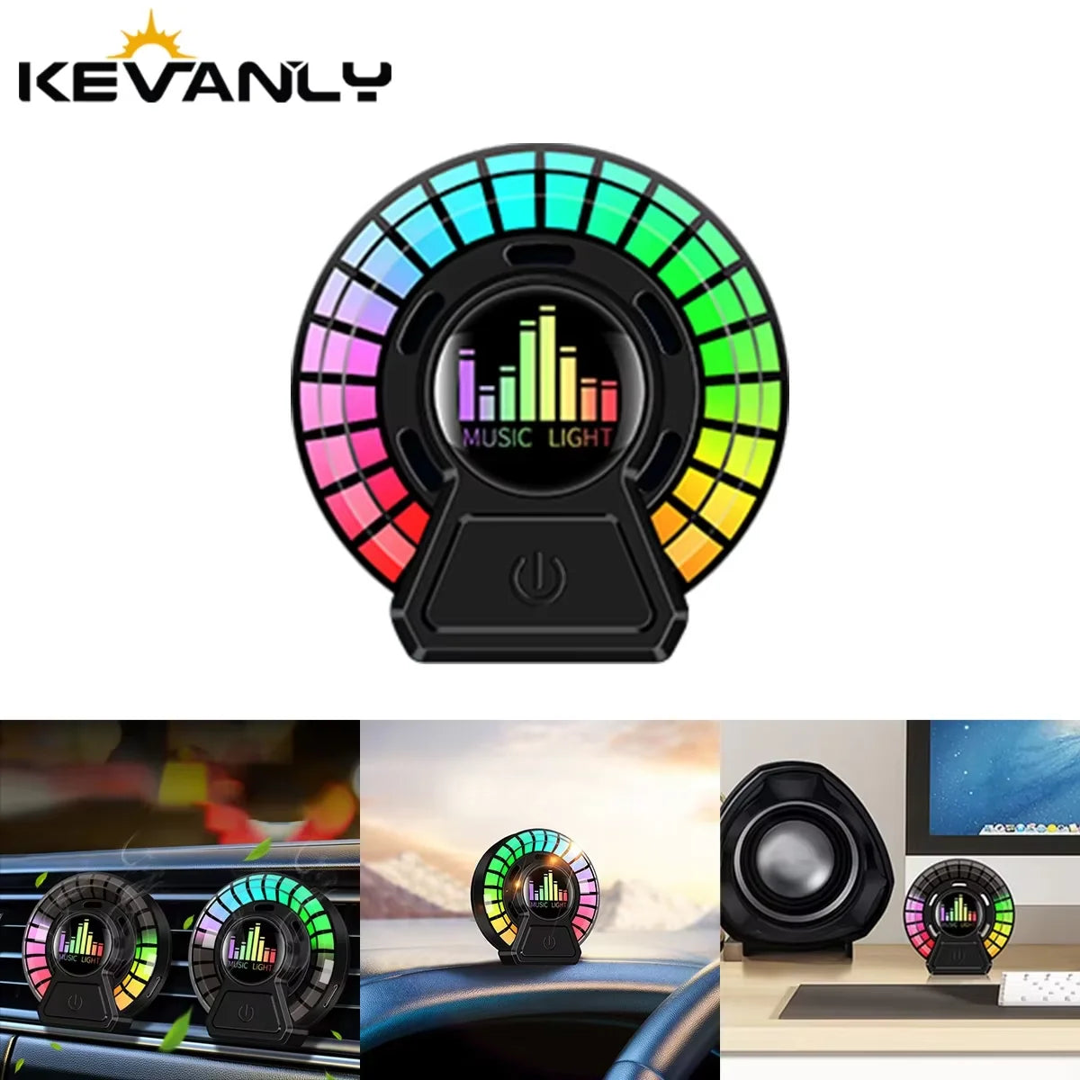 2x Car Air Freshener Outlet Fragrance led RGB Music Rhythm Strip cars Air Vent Aromatherapy Interior Voice Pick Up Ambient Lamp