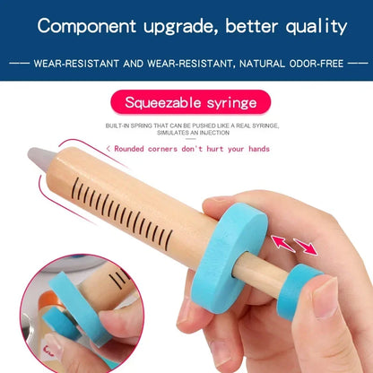 Pretend Play Doctor Toys Educational Toys for Children Kid Wooden Simulation Dentist Check Brush Teeth Medicine Set Role Playing