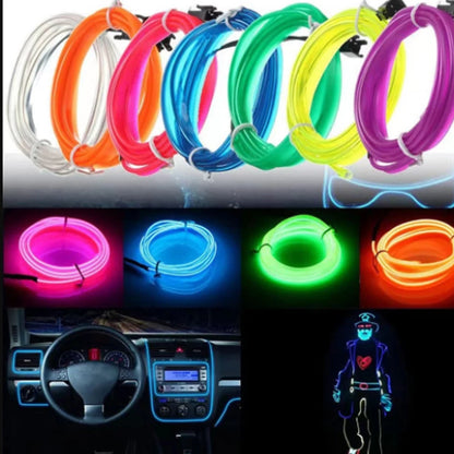 5V DIY LED Strip Car Interior Atmosphere Lighting Flexible Light Line Tube With USB Auto Decoration Ambient Lamp 1M/2M/3M/5M2026