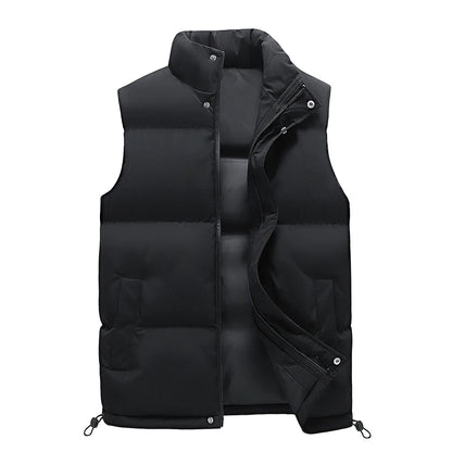Winter Outdoor Thick Warm Solid Color Stand up Collar Loose Versatile Vest High Quality Casual Fashion Trendy Warm Heated Vest