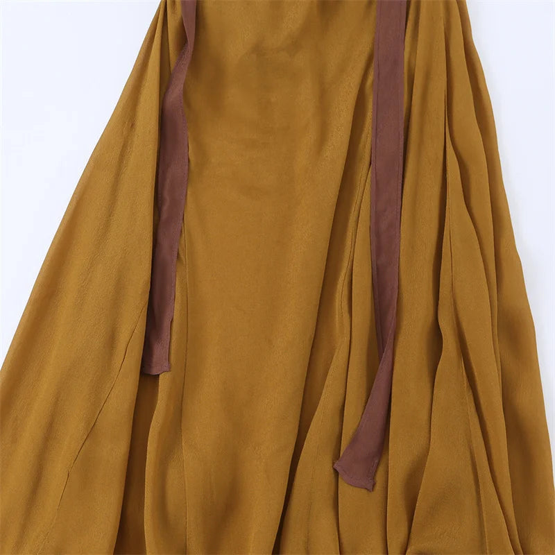 Women's Dress 2026 New Stylish Chiffon Pleated Strap Backless Slimming Sexy Holiday Casual Women's Mid-Length Dress