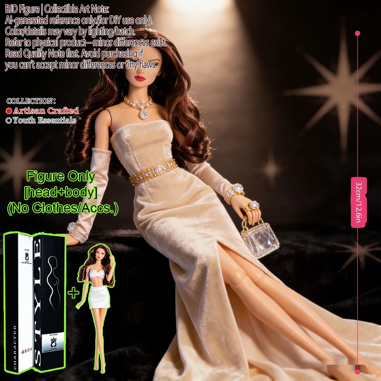 1/6 Scale Fashion BJD Doll 12 Joint Articulated Body Art Collection Doll For Home Decor