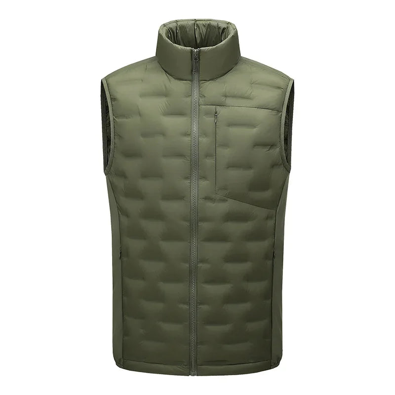 Winter Man White Duck Down Vest Men Waterproof Windproof Casual Sleeveless Vests Man Multi Pocket Warm Ultralight Waistcoat Coat